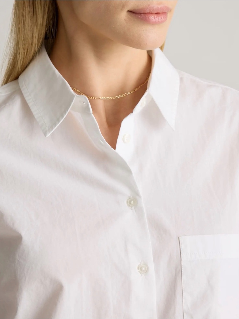 Quince 100% Organic Cotton Poplin Long Sleeve Boyfriend Shirt Size L - Picture 4 of 10